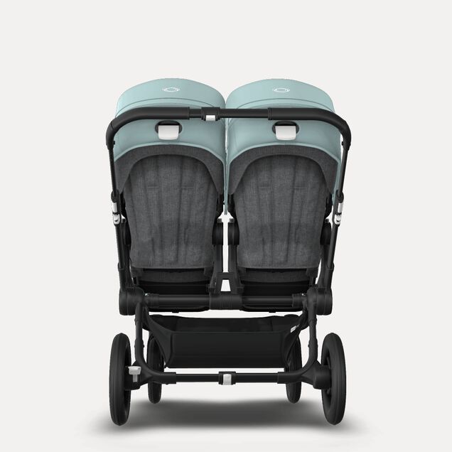 Bugaboo Donkey 3 Twin seat and carrycot pushchair vapor blue sun canopy, grey melange fabrics, black base - Main Image Slide 7 of 9