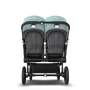 Bugaboo Donkey 3 Twin seat and carrycot pushchair vapor blue sun canopy, grey melange fabrics, black base - Thumbnail Slide 7 of 9