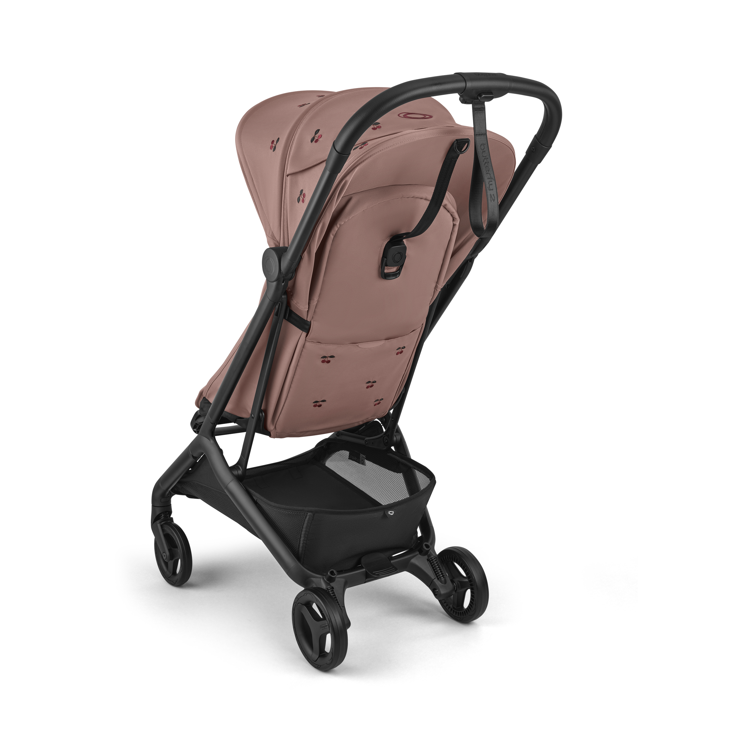 Bugaboo x Konges SlØjd limited edition Butterfly 2 travel stroller black base, dusty pink fabrics, dusty pink sun canopy - Thumbnail Slide 3 of 8