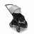 Bugaboo Dragonfly seat stroller with black chassis, midnight black fabrics and misty white sun canopy. The sun canopy is fully extended. - Thumbnail Slide 3 of 16