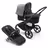 Refurbished Bugaboo Fox 5 bassinet and seat stroller black base, midnight black fabrics, grey melange sun canopy test - Thumbnail Slide 1 of 9