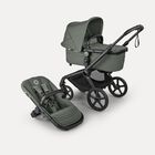 Bugaboo Fox 5 Renew 2-in-1 pushchair black base, forest green fabrics, forest green sun canopy