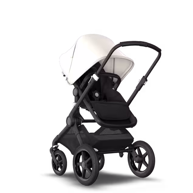 Bugaboo Fox 2 Seat and Bassinet Stroller Fresh white sun canopy, Black style set, black chassis - Main Image Slide 2 of 6