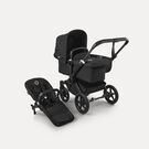 Bugaboo Donkey 5 Mono 2-in-1 stroller black base, midnight black fabrics, midnight black sun canopy