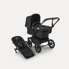Bugaboo Donkey 5 Mono 2-in-1 stroller black base, midnight black fabrics, midnight black sun canopy