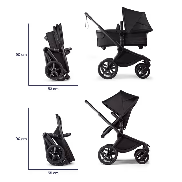 부가부 폭스 5 느와르 리미티드 에디션 블랙 문라이트를 접었을 때 크기: 배시넷 포함 90 x 35 cm. 시트 포함 90 x 55 cm. - Main Image Slide 11 of 15