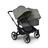 Bugaboo Donkey 5 Duo double stroller graphite base, grey mélange fabrics, forest green sun canopy - Thumbnail Slide 2 of 11