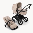 Bugaboo Cub 2-in-1 pram black base, desert taupe fabrics, desert taupe sun canopy