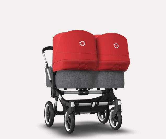 US - Bugaboo D3T stroller bundle aluminum grey melange red - Main Image Slide 2 of 5