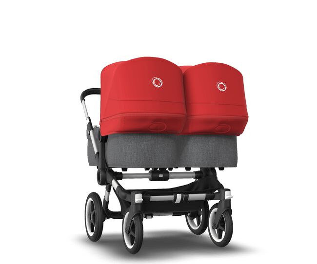 US - Bugaboo D3T stroller bundle aluminum grey melange red - Main Image Slide 2 of 5