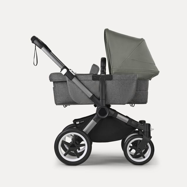Bugaboo Donkey 5 Mono 2-in-1 stroller graphite base, grey mélange fabrics, forest green sun canopy - Main Image Slide 3 of 12