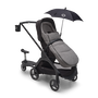 Bugaboo Dragonfly stroller with various accessories: sun canopy, footmuff, cup holder and comfort wheeled board. - Thumbnail Slide 17 of 18