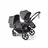Bugaboo Kangaroo tandem pram black base, moon grey fabrics, moon grey sun canopy - Thumbnail Slide 3 of 18