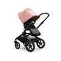 Bugaboo Fox 3 bassinet and seat stroller black base, grey melange fabrics, morning pink sun canopy