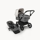 Bugaboo Donkey 5 Mono 2-in-1 stroller black base, grey mélange fabrics, misty white sun canopy