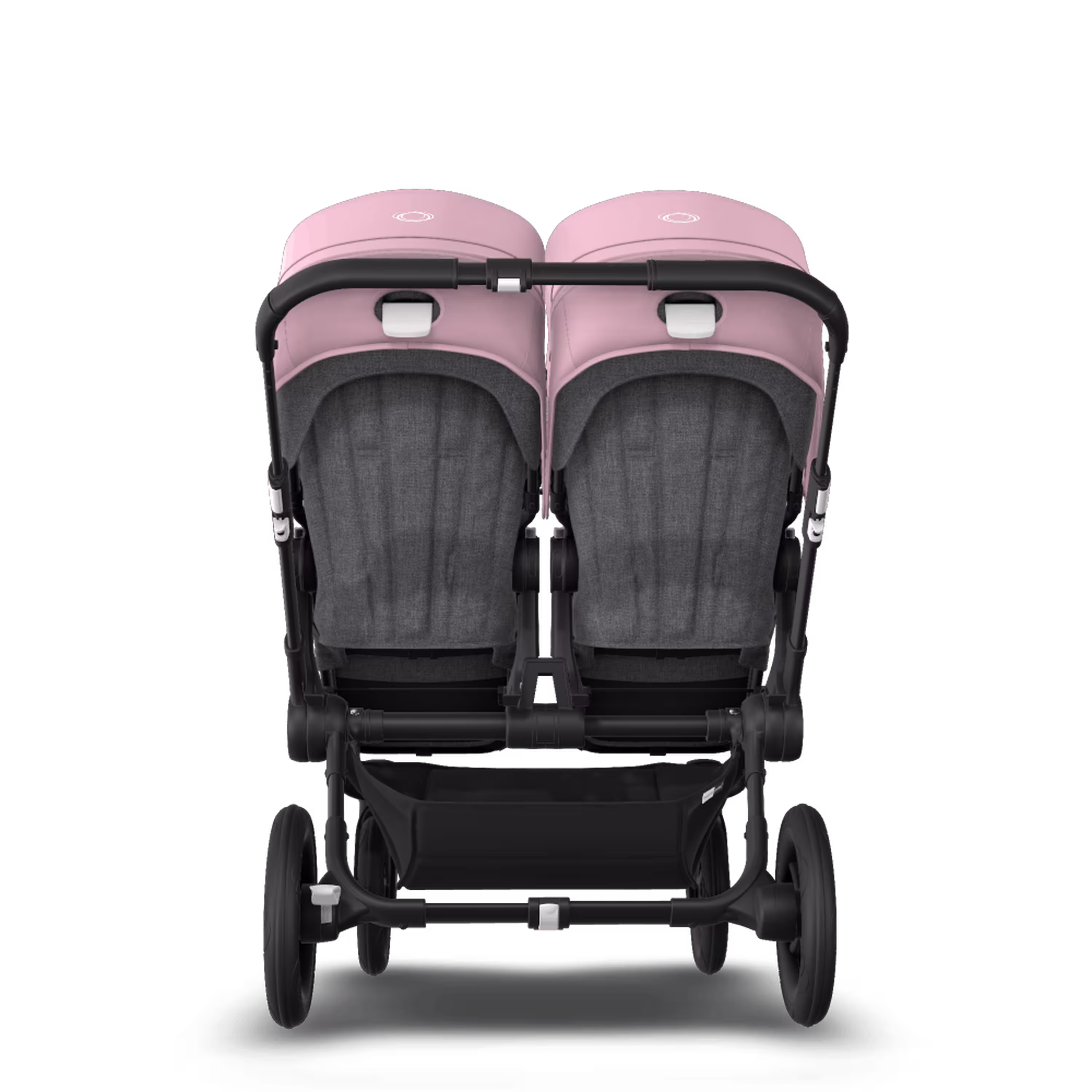 Bugaboo Donkey 3 Twin seat and carrycot pushchair soft pink sun canopy, grey melange fabrics, black base - Main Modal Image Slide 7 of 9