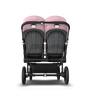Bugaboo Donkey 3 Twin seat and carrycot pushchair soft pink sun canopy, grey melange fabrics, black base - Thumbnail Slide 7 of 9