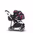 Bugaboo Bee 6 bassinet and seat stroller aluminium base, black fabrics, animal explorer red/blue sun canopy - Thumbnail Slide 3 of 6
