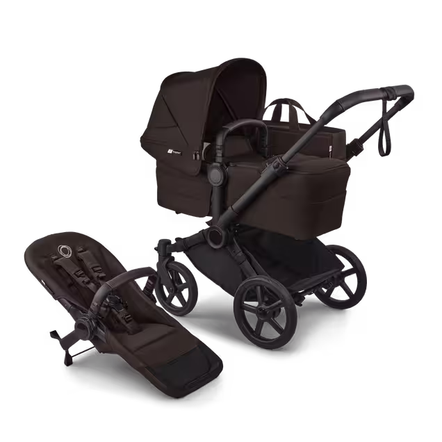 Bugaboo Donkey 6 2-in-1  stroller black base, cocoa brown fabrics, cocoa brown sun canopy - Main Image Slide 1 of 10