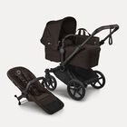 Bugaboo Donkey 6 2-in-1  stroller black base, cocoa brown fabrics, cocoa brown sun canopy