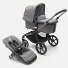 Bugaboo Fox 5 2-in-1 stroller graphite base, grey melange fabrics, grey melange sun canopy
