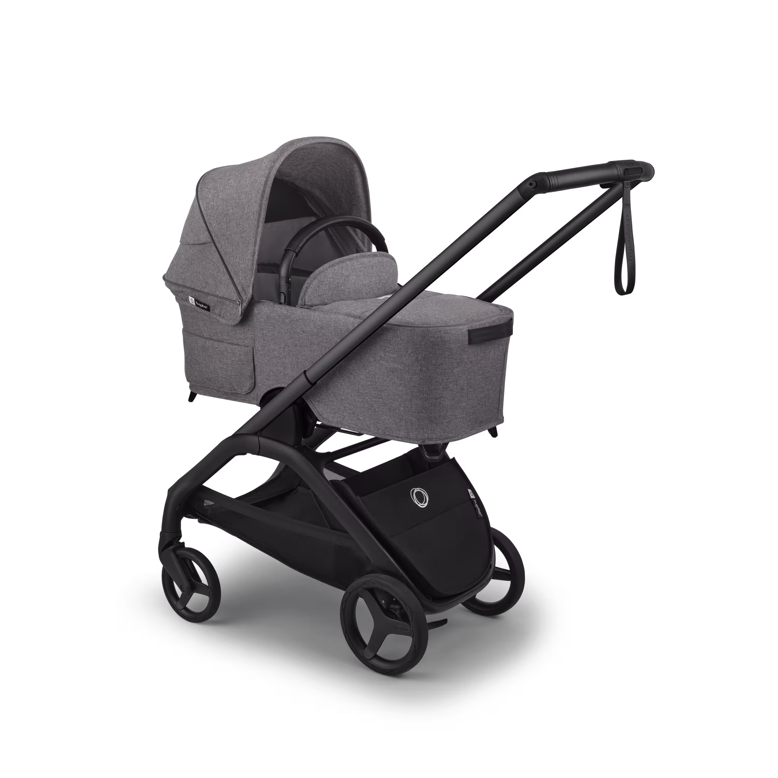 Bugaboo Dragonfly Plus 2-in-1 stroller black base, grey melange fabrics, grey melange sun canopy - Main Modal Image Slide 2 of 11