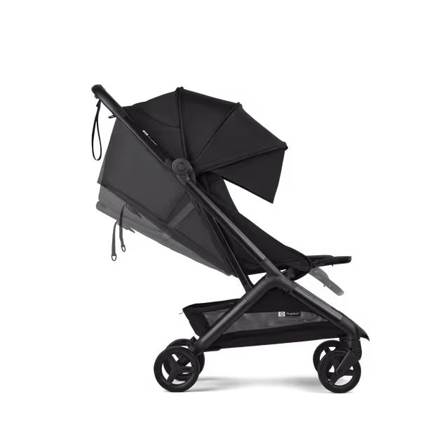 Bugaboo x Konges SlØjd limited edition Butterfly 2 travel stroller black base, dusty pink fabrics, dusty pink sun canopy - Main Image Slide 5 of 8