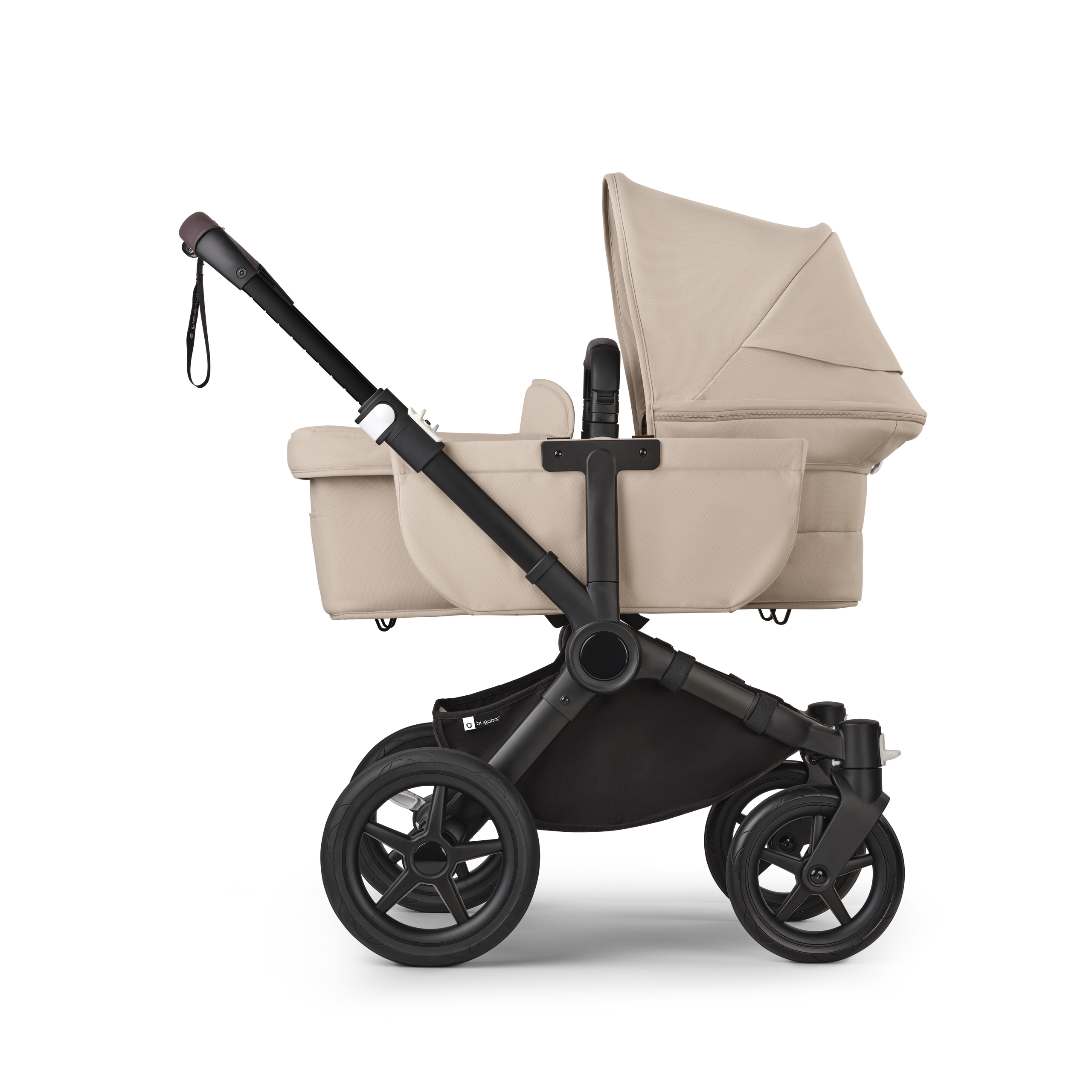Bugaboo Donkey 5 Mono 2-in-1 pram black base, desert taupe fabrics, desert taupe sun canopy - Thumbnail Slide 3 of 11