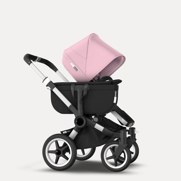 Bugaboo Donkey 3 Mono seat and bassinet stroller soft pink sun canopy, black fabrics, aluminium base - Main Image Slide 8 of 10