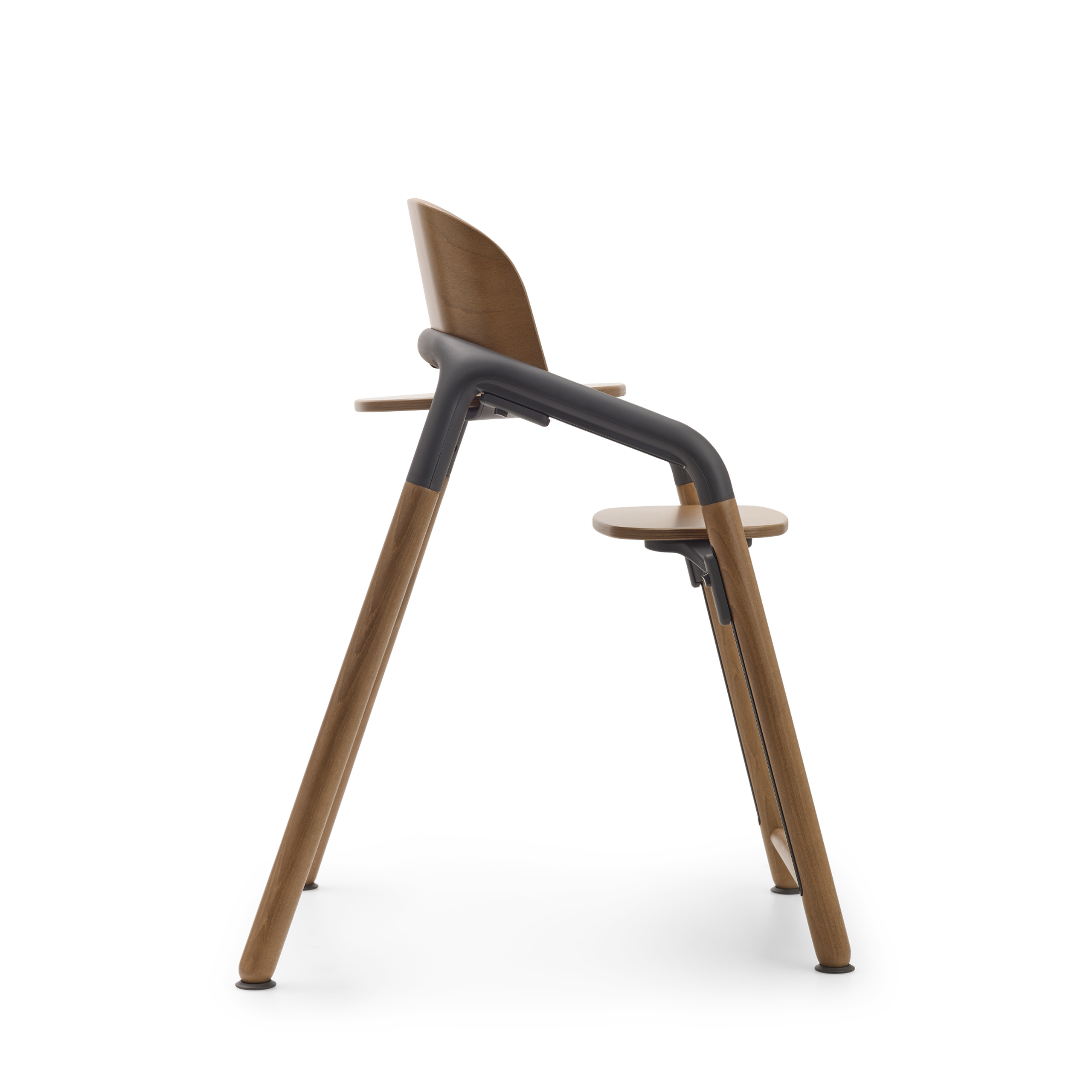 Side view of the Bugaboo Giraffe chair in warm wood/grey. - Thumbnail Slide 5 of 6