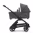 Refurbished Bugaboo Dragonfly bassinet and seat stroller black base, grey melange fabrics, forest green sun canopy - Thumbnail Slide 3 van 10