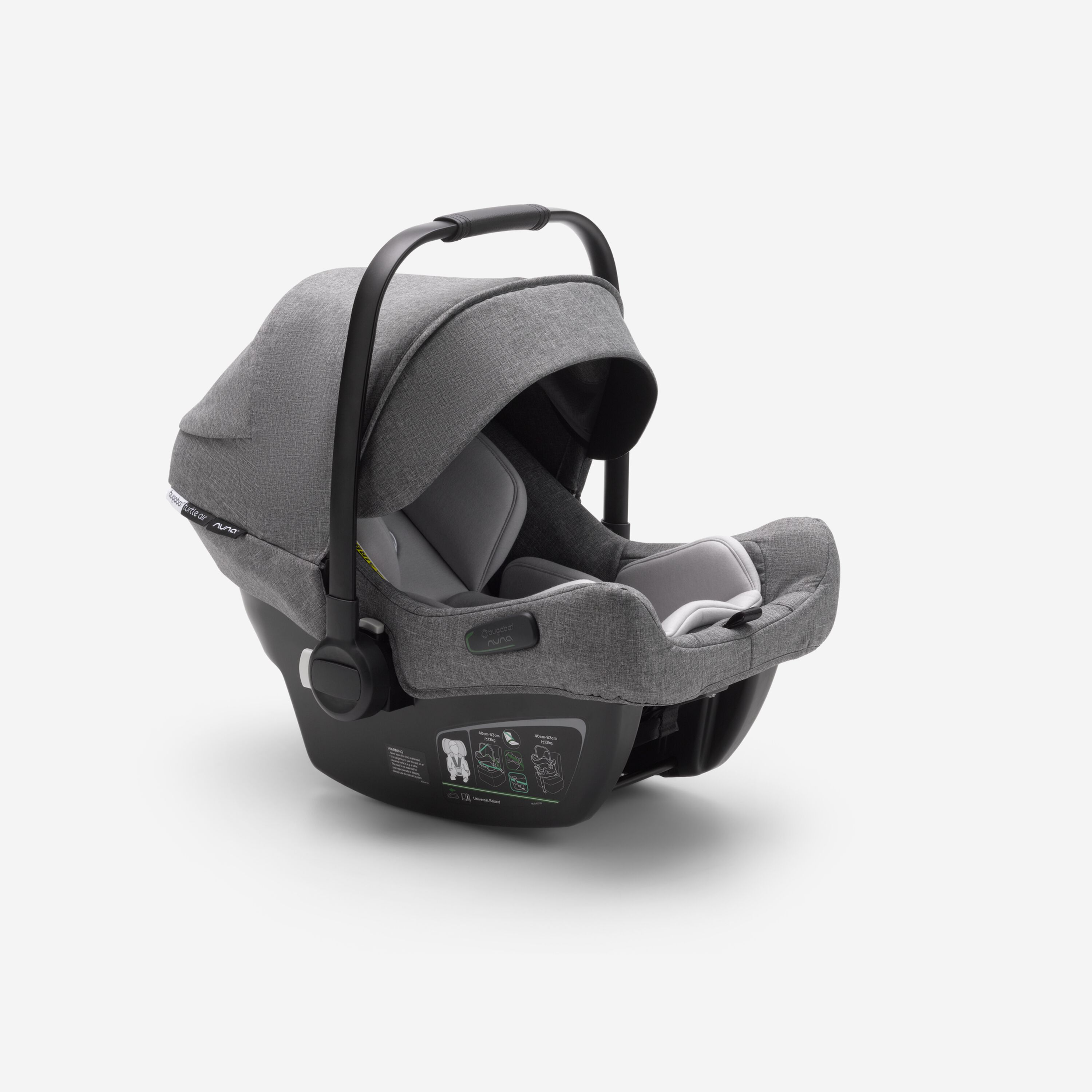 Bugaboo Fox 2 travel system grey melange (nr) sun canopy, grey melange fabrics, black base - Main Modal Image Slide 11 of 18