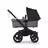 Bugaboo Donkey 5 twin stroller black base, grey mélange fabrics, midnight black sun canopy - Thumbnail Slide 2 of 12