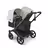 Bugaboo Donkey 6 double stroller black base, heritage black fabrics, misty white sun canopy view 2 - Thumbnail Slide 2 of 10
