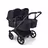 Bugaboo Donkey 6 twin pushchair black base, deep indigo fabrics, deep indigo sun canopy - Thumbnail Slide 1 of 9