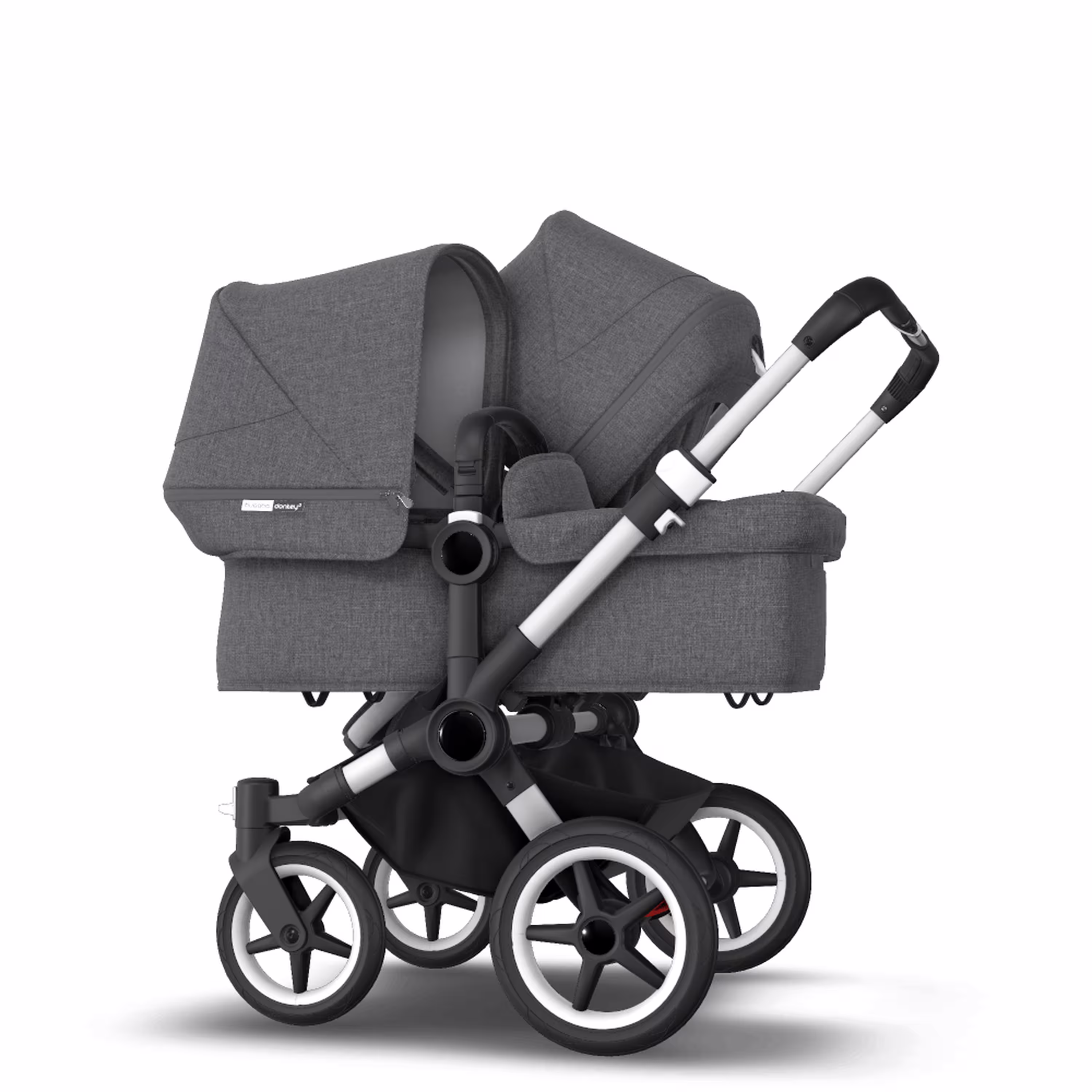 AU - Bugaboo Donkey 3 Duo Seat and Bassinet Stroller Grey Melange, Aluminum chassis - Main Modal Image Slide 2 of 4