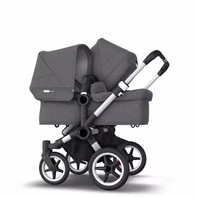 AU - Bugaboo Donkey 3 Duo Seat and Bassinet Stroller Grey Melange, Aluminum chassis - Main Image Slide 2 of 4