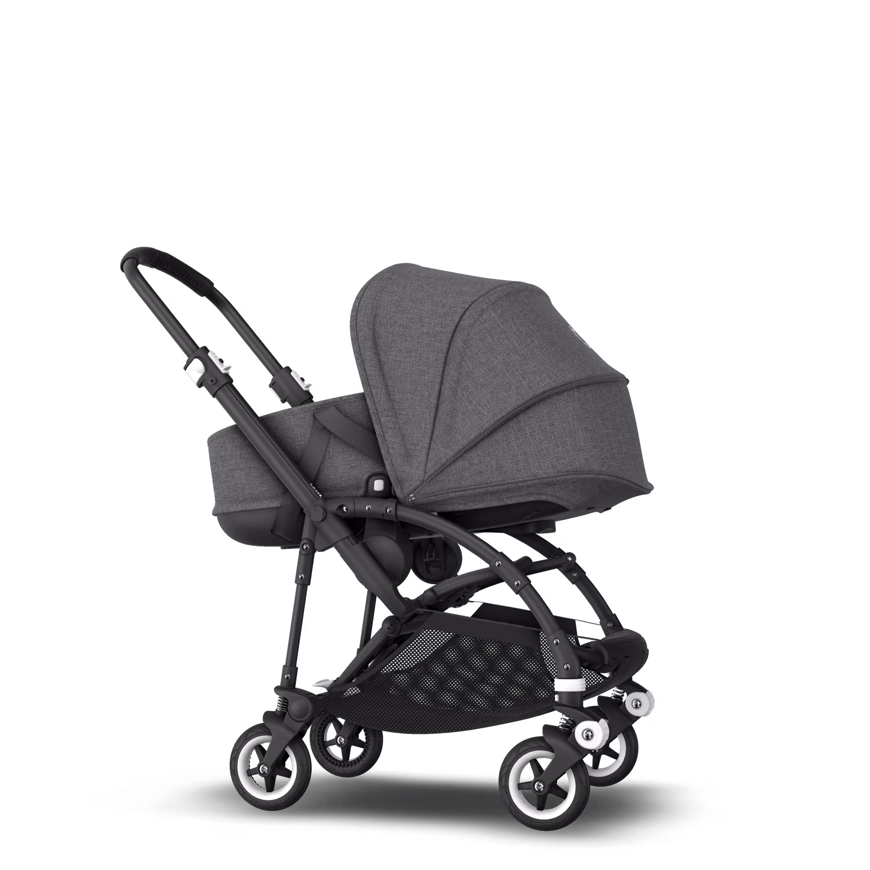Bugaboo Bee 5 travel system grey melange sun canopy, grey melange fabrics, black base - Main Modal Image Slide 6 of 19