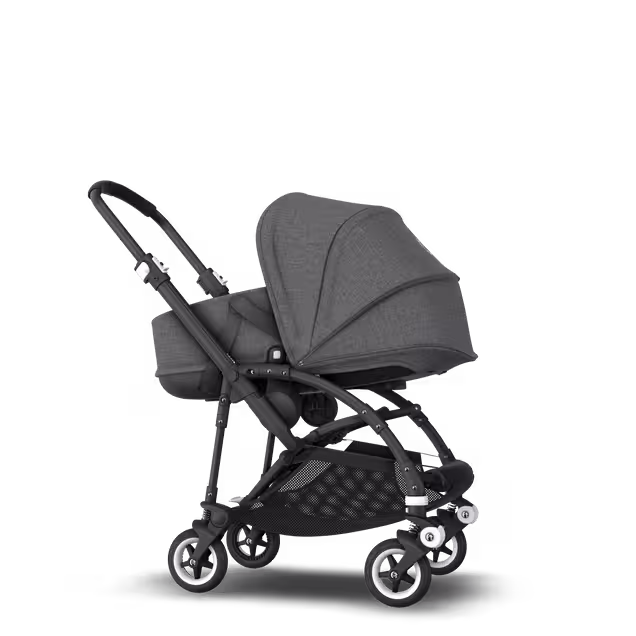 Bugaboo Bee 5 travel system grey melange sun canopy, grey melange fabrics, black base - Main Image Slide 6 of 19