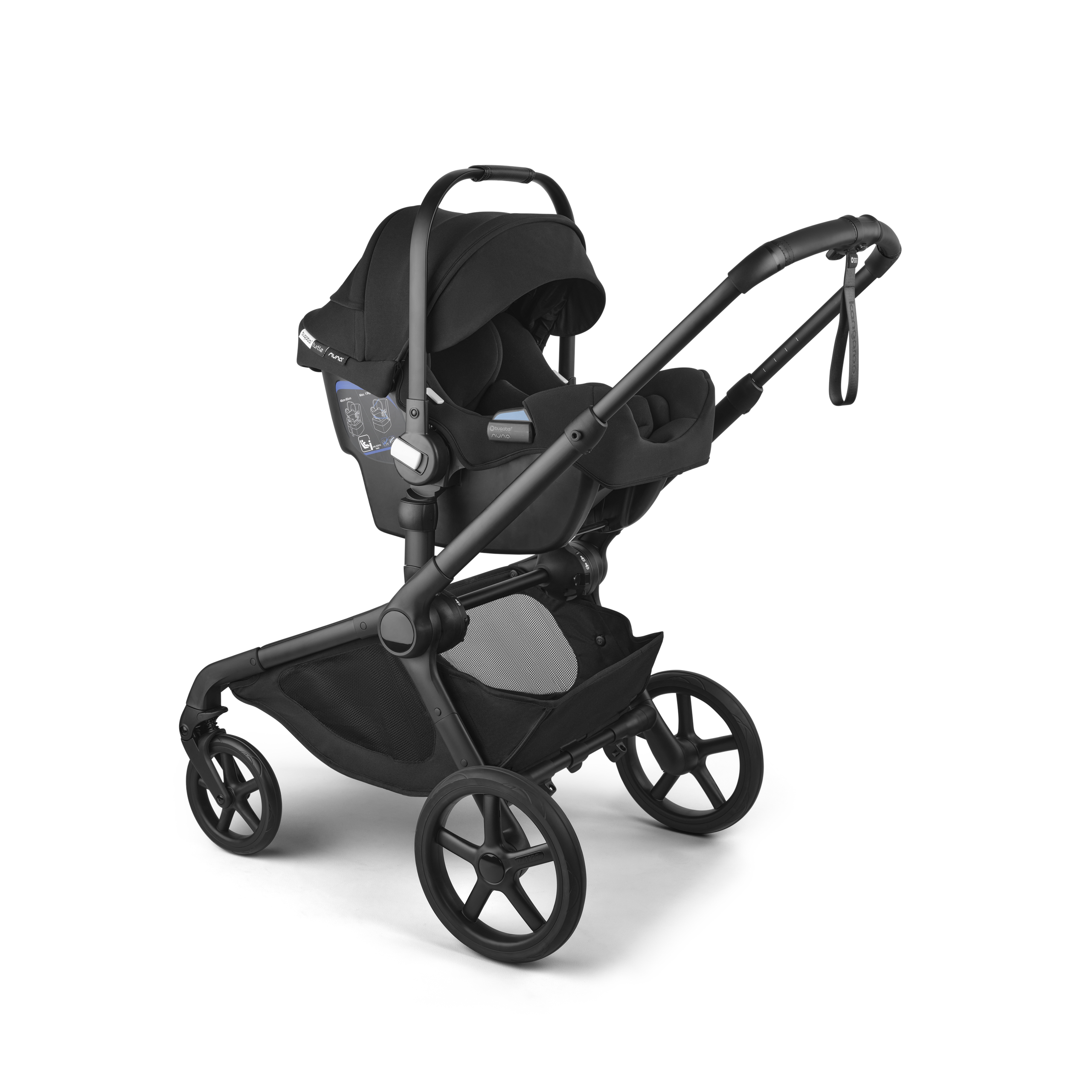 Bugaboo Kangaroo 2-in-1 pram black base, forest green fabrics, forest green sun canopy - Thumbnail Slide 10 of 12
