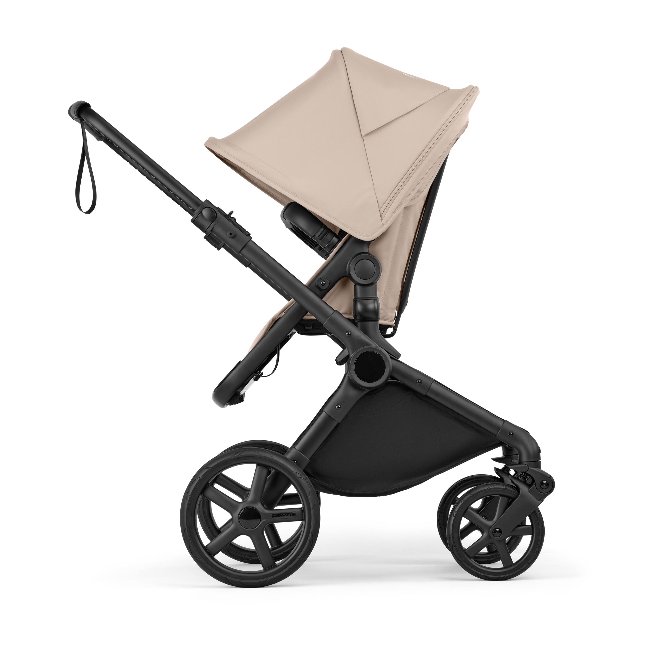 Bugaboo Cub 2-in-1 pram black base, desert taupe fabrics, desert taupe sun canopy - Thumbnail Slide 3 of 12