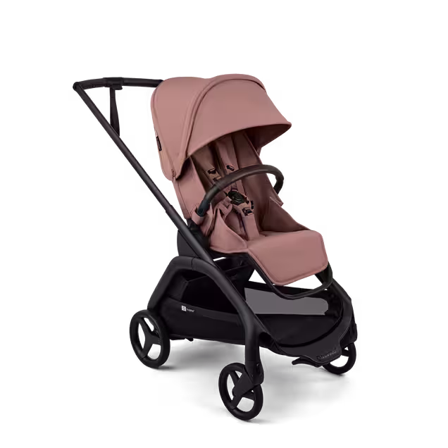 Bugaboo Dragonfly Plus seat stroller black base, dusty pink fabrics, dusty pink sun canopy  - Main Image Slide 1 of 11