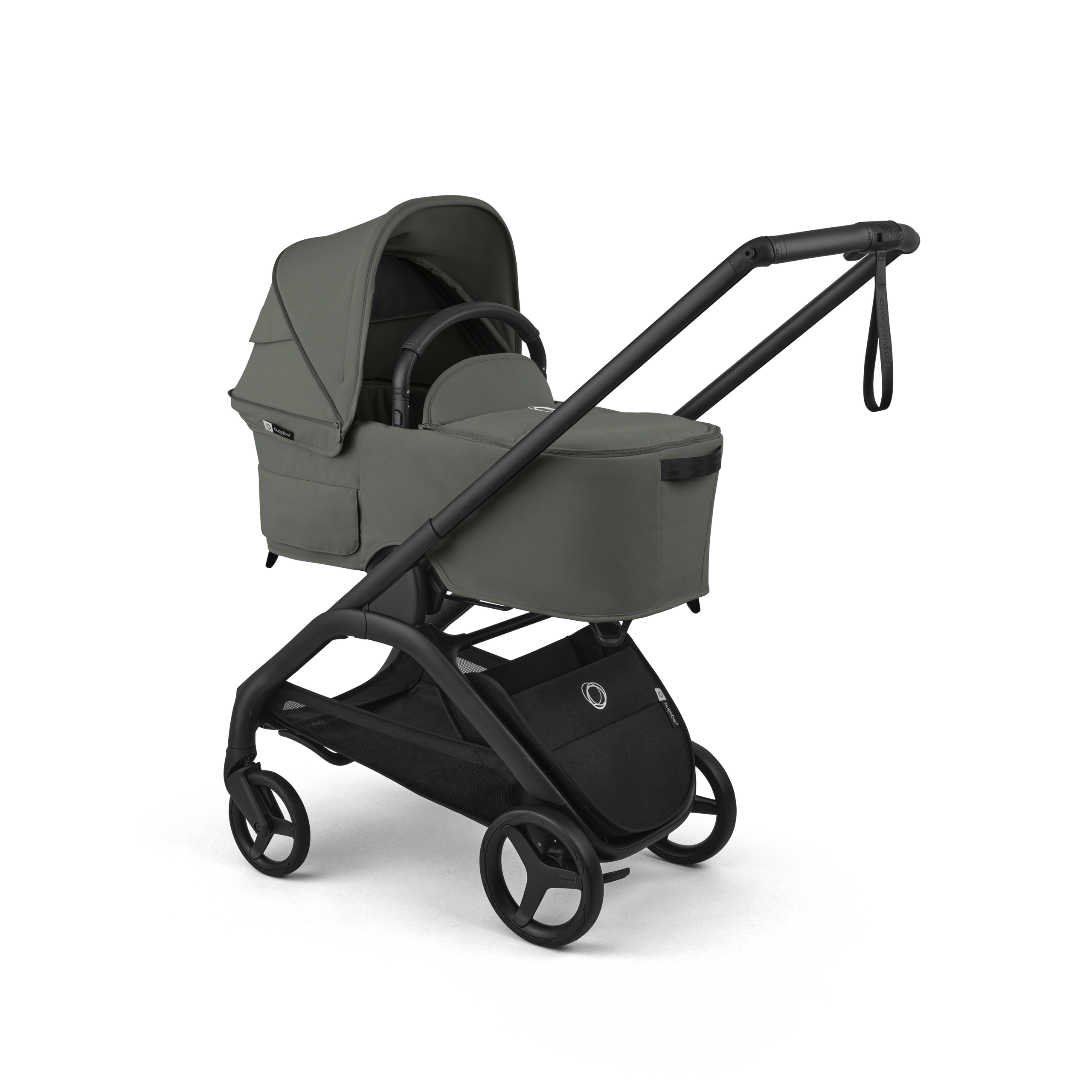 Bugaboo Dragonfly Plus 2-in-1 pushchair black base, forest green fabrics, forest green sun canopy - Thumbnail Slide 2 of 11