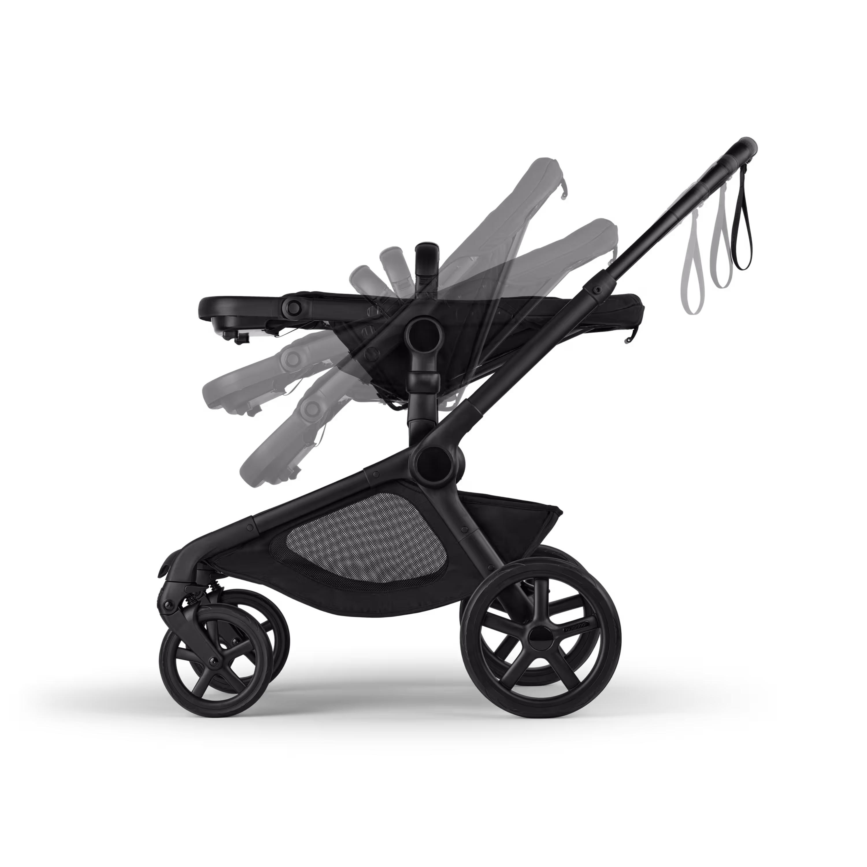 Three different recline options on the Bugaboo Kangaroo 2-in-1 stroller. - Main Modal Image Slide 11 of 18