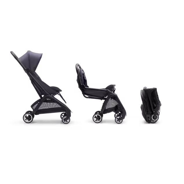 Bugaboo Butterfly travel stroller black base, midnight black fabrics, midnight black sun canopy - Main Image Slide 7 of 14