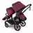 Bugaboo Kangaroo Double bassinet and seat pram black base, dark cherry red fabrics, dark cherry red sun canopy - Thumbnail Slide 5 of 18