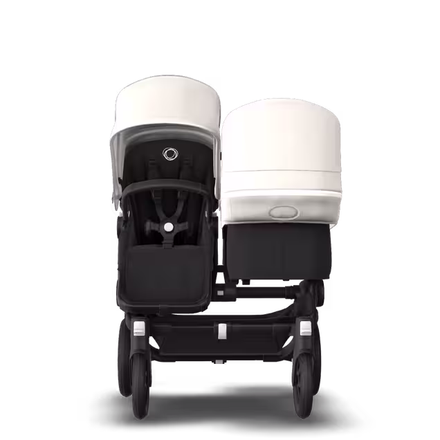 Bugaboo Donkey 3 Duo fresh white sun canopy, black seat, black chassis - Main Image Slide 3 of 6