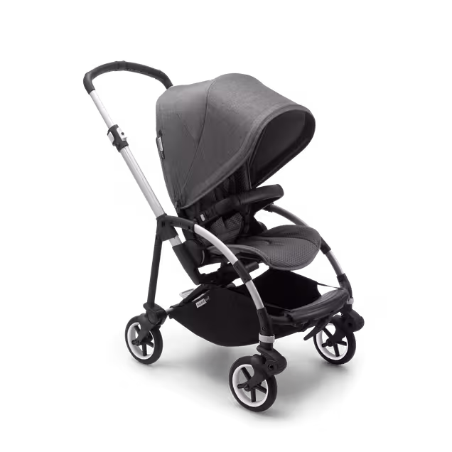 PP Bugaboo Bee 6 2-in-1 stroller grey melange sun canopy, grey melange fabrics, aluminium base - Main Image Slide 3 of 4
