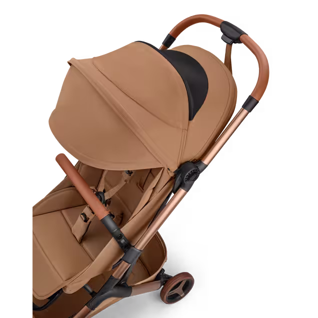 Bugaboo x Stella McCartney Butterfly 2 travel pushchair tobacco brown base, tobacco brown fabrics, tobacco brown sun canopy - Main Image Slide 9 of 11