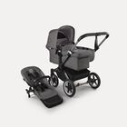 Bugaboo Donkey 5 Mono 2-in-1 stroller graphite base, grey mélange fabrics, grey mélange sun canopy